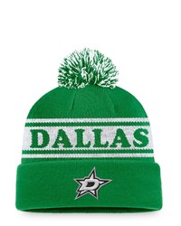 FANATICS Branded Kelly Green Dallas Stars Vintage Sport Resort Cuffed Knit Hat With Pom At Nordstrom