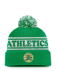 FANATICS Branded Kelly Greenwhite Oakland Athletics Sport Resort Cuffed Knit Hat With Pom At Nordstrom