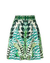 Green Print Bermuda Shorts