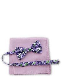 Nicole Miller Silk Floral Bow Tie Pocket Square
