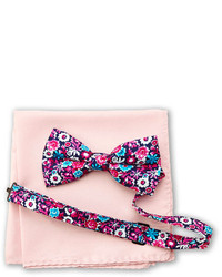 Nicole Miller Silk Floral Bow Tie Pocket Square