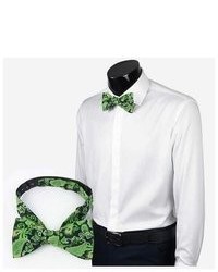 TheDapperTie Paisley Light Green And Black 100% Silk Bow Tie 1651a