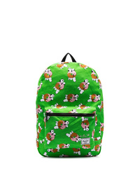 Green Print Canvas Backpack