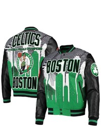 PRO STANDARD Black Boston Celtics Remix Varsity Full Zip Jacket At Nordstrom