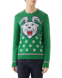 Gucci Crewneck Intarsia Wool Alpaca Sweater