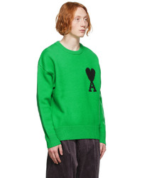 AMI Alexandre Mattiussi Green Ami De Cur Sweater