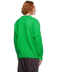 AMI Alexandre Mattiussi Green Ami De Cur Sweater