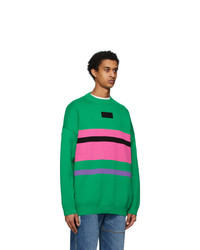 Ader Error Green And Pink Ventura Sweater
