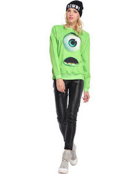 Green Monster Print Sweatshirt