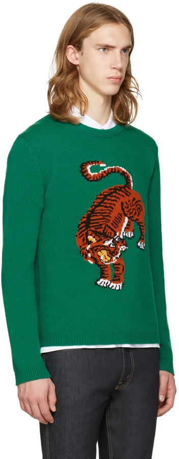 Gucci Green Tiger Sweater, $980 