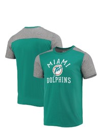 Majestic Threads Aquaheathered Gray Miami Dolphins Gridiron Classics Field Goal Slub T Shirt