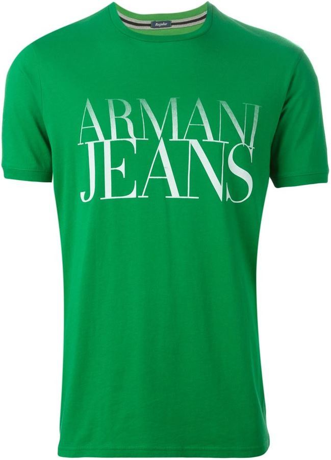 Armani Jeans Logo Print T Shirt, $77 | | Lookastic