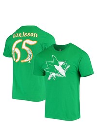 FANATICS Branded Erik Karlsson Kelly Green San Jose Sharks St Patricks Day Name Number Logo T Shirt