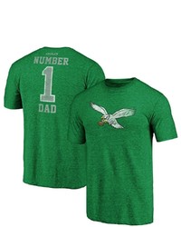 FANATICS Branded Heathered Kelly Green Philadelphia Eagles Greatest Dad Retro Tri Blend T Shirt