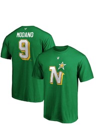 FANATICS Branded Mike Modano Kelly Green Minnesota North Stars Authentic Stack Retired Player Name Number T Shirt