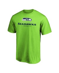 FANATICS Branded Neon Green Seattle Seahawks Team Lockup Logo T Shirt