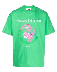 MSGM Fantastic Green Organic Cotton T Shirt