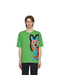 MAISON KITSUNÉ Green Fox Print T Shirt