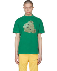Palm Angels Green Gd Bear Head Classic T Shirt