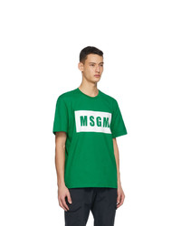 MSGM Green Logo Box T Shirt