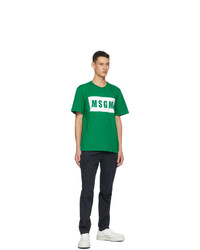 MSGM Green Logo Box T Shirt