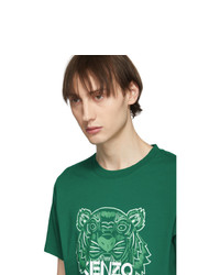 Kenzo Green Two Tone Tiger T Shirt
