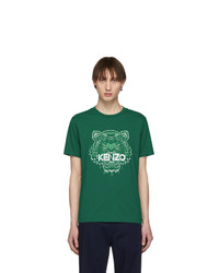 Kenzo Green Two Tone Tiger T Shirt