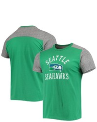 Majestic Threads Greenheathered Gray Seattle Seahawks Gridiron Classics Field Goal Slub T Shirt