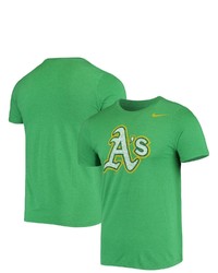 Nike Heathered Kelly Green Oakland Athletics Vintage Trial Tri Blend T Shirt In Heather Kelly Green At Nordstrom