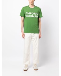 Emporio Armani Logo Print Cotton T Shirt