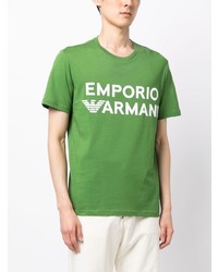 Emporio Armani Logo Print Cotton T Shirt