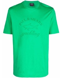 Paul & Shark Logo Print Cotton T Shirt