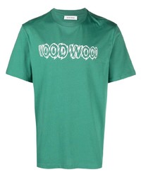 Wood Wood Logo Print Round Neck T Shirt