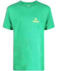 Ostrya Logo Print Round Neck T Shirt