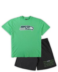 CONCEPTS SPORT Neon Greenheathered Charcoal Seattle Seahawks Big Tall T Shirt Shorts Set At Nordstrom