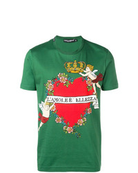 Dolce & Gabbana Printed Crew Neck T Shirt
