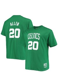 Mitchell & Ness Ray Allen Kelly Green Boston Celtics Big Tall Hardwood Classics Name Number T Shirt