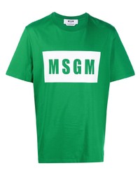 MSGM Rectangular Logo Print T Shirt