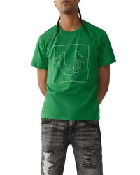 True Religion Brand Jeans Regular Fit Stitch Cotton T Shirt In Jolly Green At Nordstrom