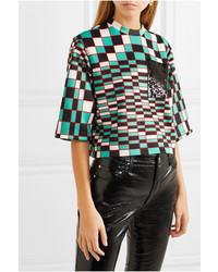 Christopher Kane Sequined Printed Stretch Scuba Top