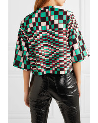 Christopher Kane Sequined Printed Stretch Scuba Top