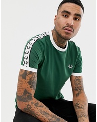Fred Perry Sports Authentic Taped Ringer T Shirt In Green