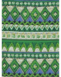 Choies Green Sleeveless Shirt In Folk Print