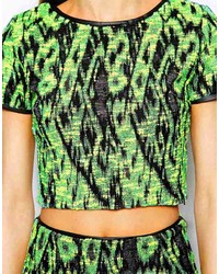 Lashes Of London Mika Crop Jacquard Top