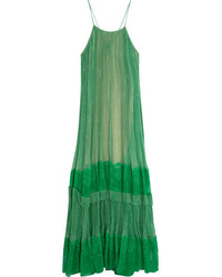 Green Print Evening Dress