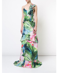 Josie Natori Sunset Palms Tiered Dress