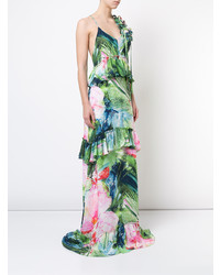 Josie Natori Sunset Palms Tiered Dress