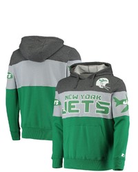 STARTE R Graykelly Green New York Jets Extreme Fireballer Throwback Pullover Hoodie