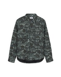 Kenzo Archive Cheetah Print Quilted Long Sleeve Button Up Shirt