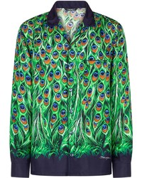 Dolce & Gabbana Peacock Print Buttoned Shirt
